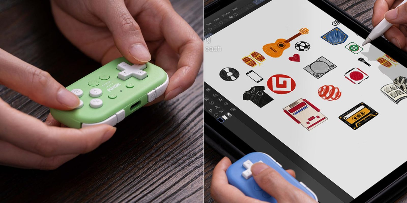 Image showing renders of 8Bitdo Micro Switch gamepad.