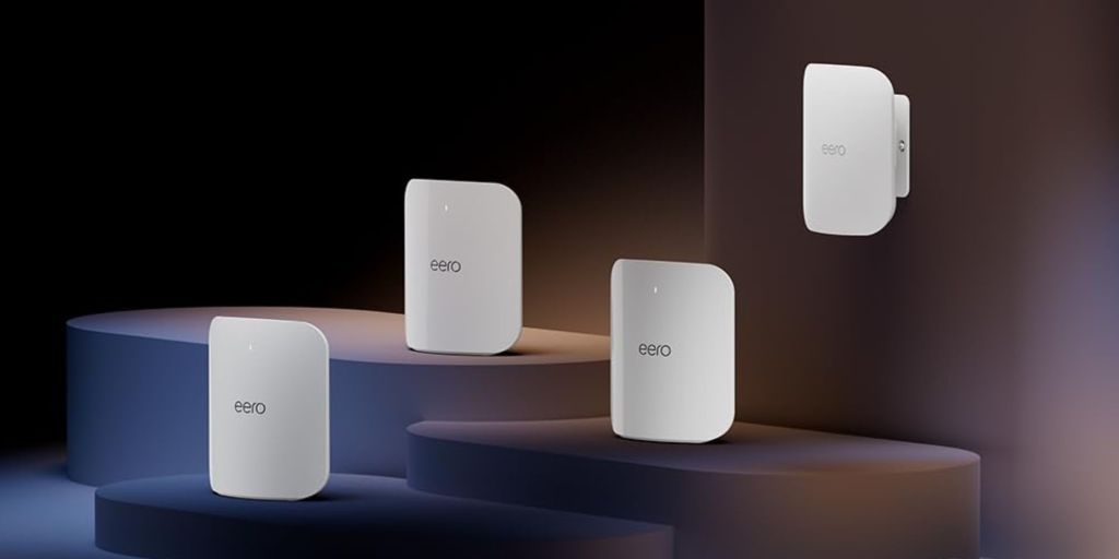 Image showing renders of Amazon eero Max 7 and Outdoor 7 bundle.