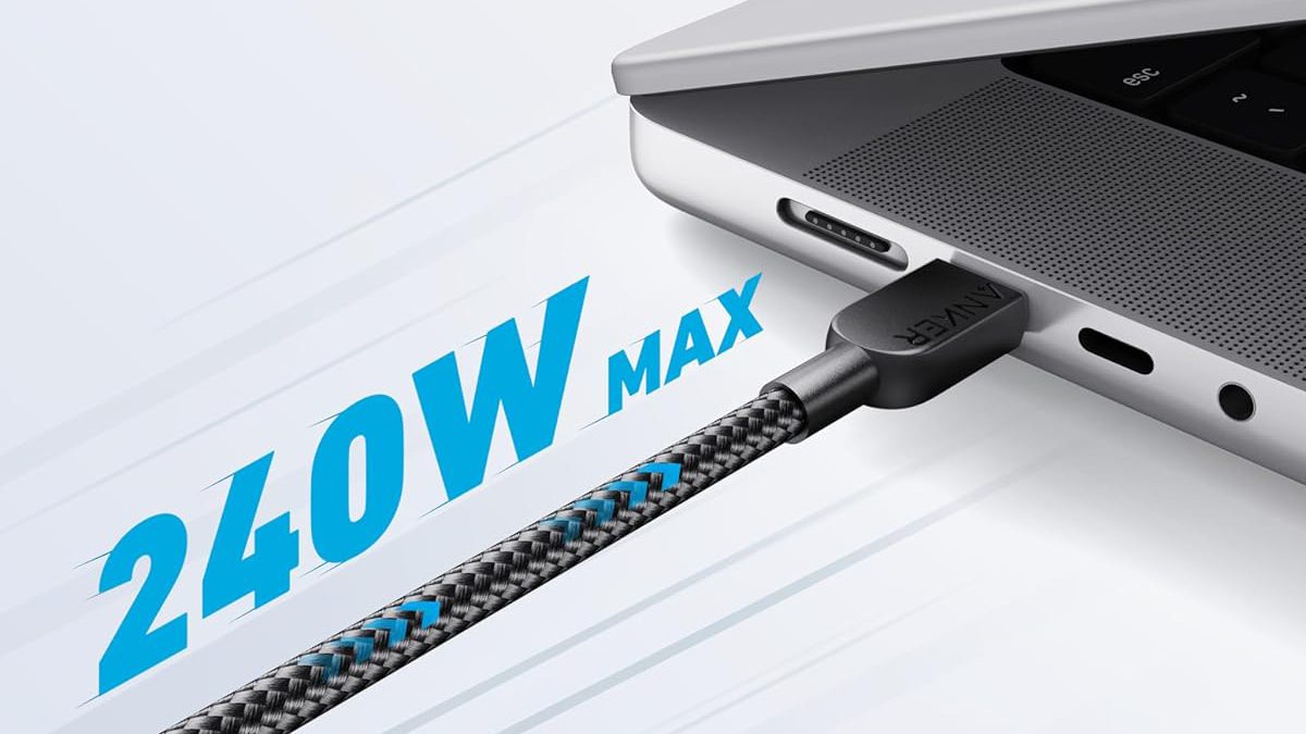 A close up of a cable