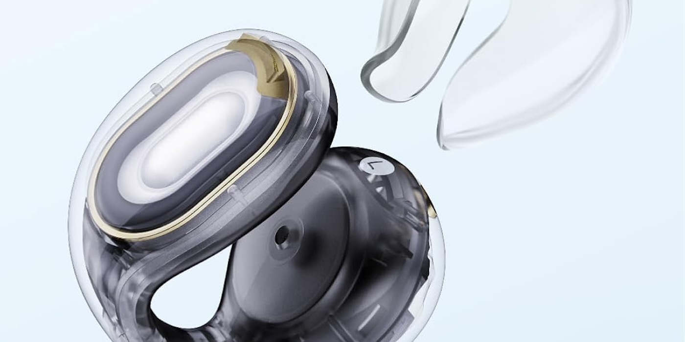 A close-up of a pair of earphones