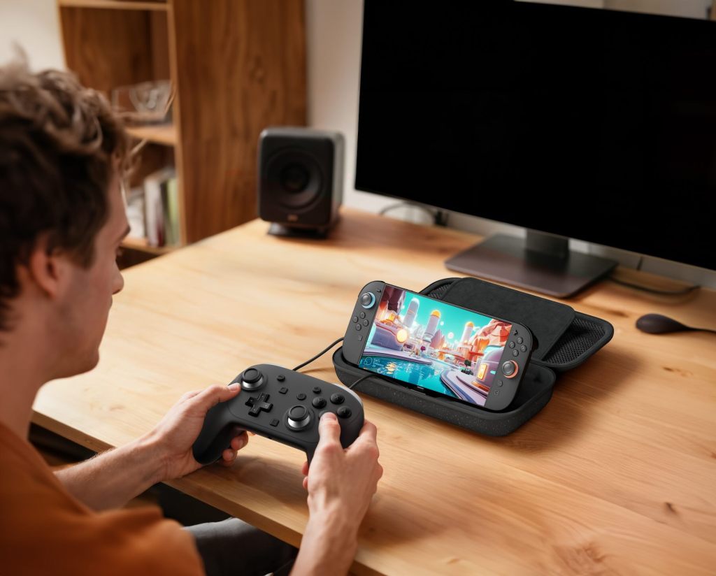 A man playing video games