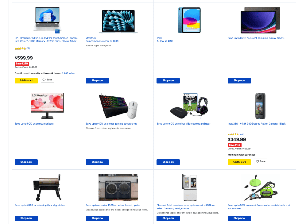 A screenshot of a computer shop