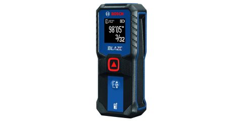 A blue and black device with a screen