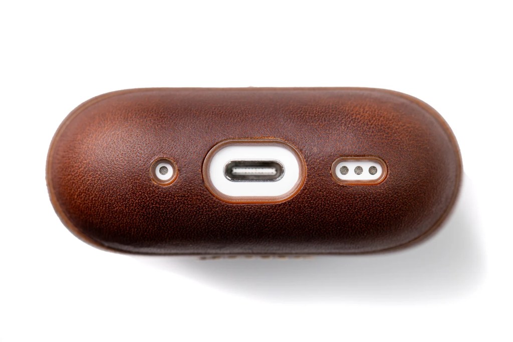 The top view of a brown leather case