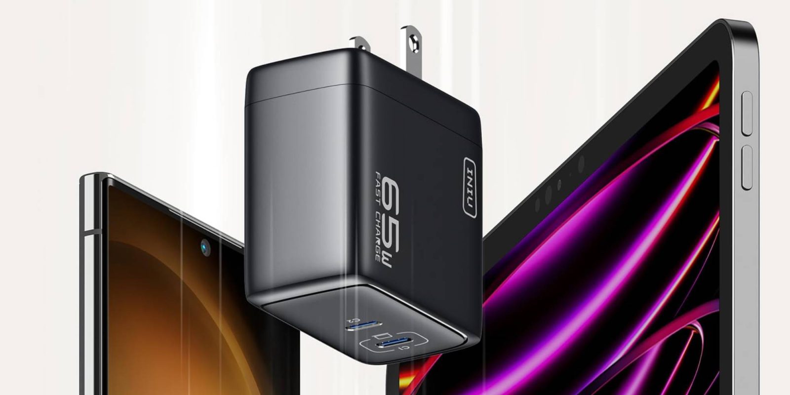 A black square device with a usb port