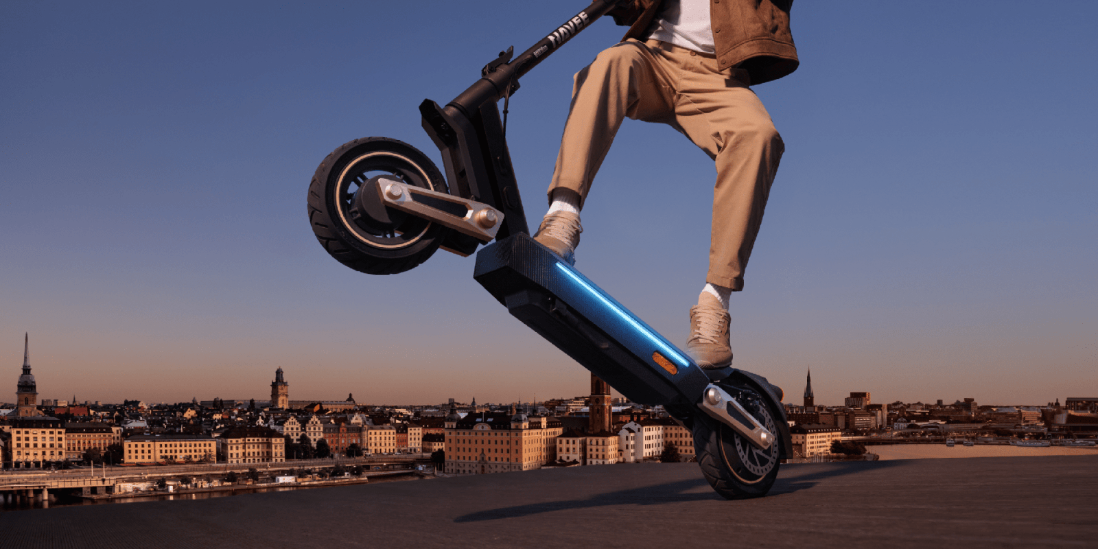 A person riding a scooter