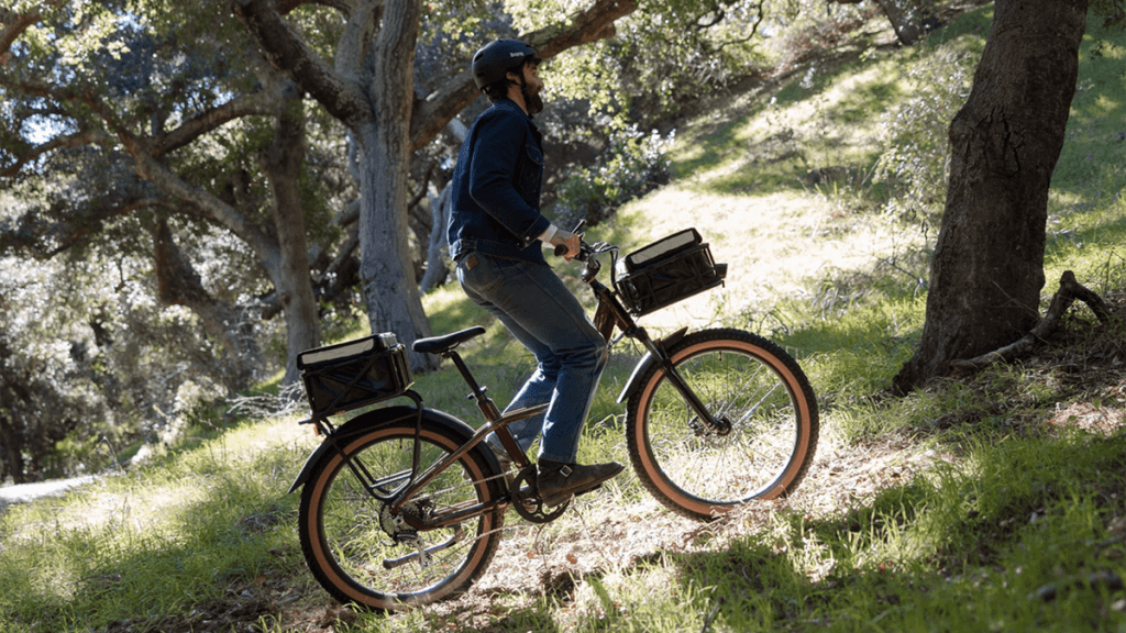 A man riding a bicycle