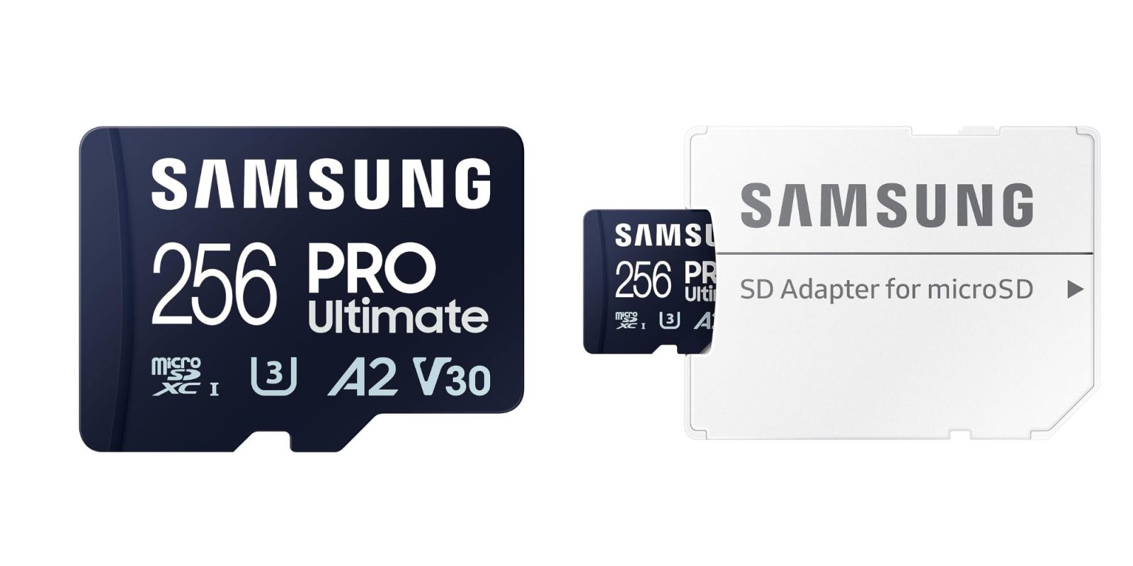 Image showing renders of Samsung's 256GB PRO Ultimate microSD card.