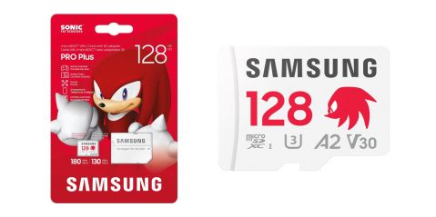 Image showing renders of Samsung's PRO Plus Sonic the Hedgehog microSD.