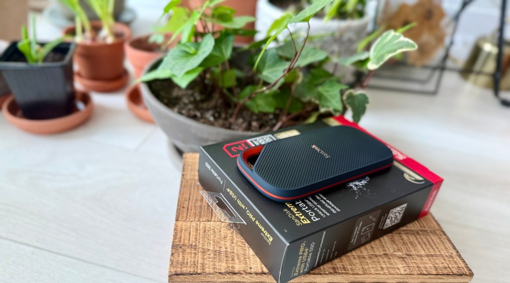 A cell phone on a box