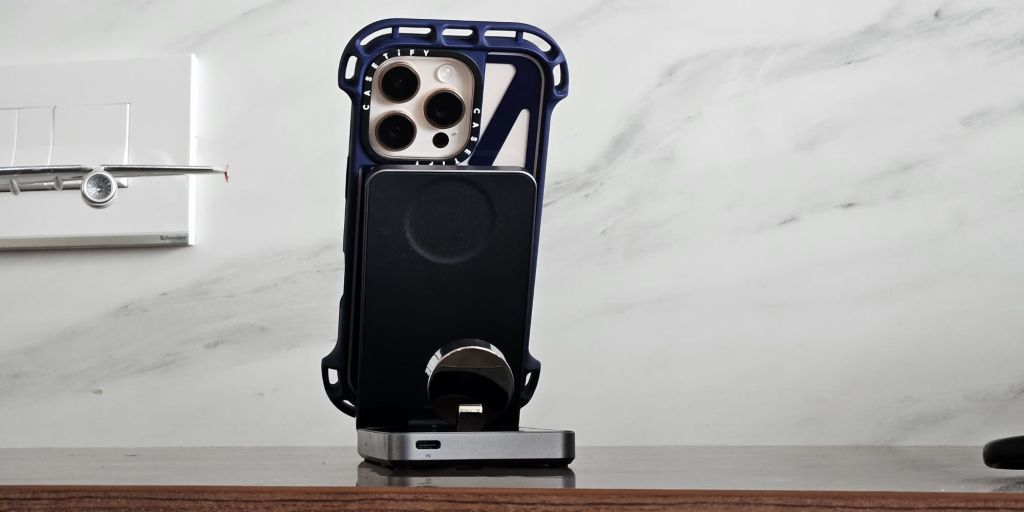 A cell phone charging station