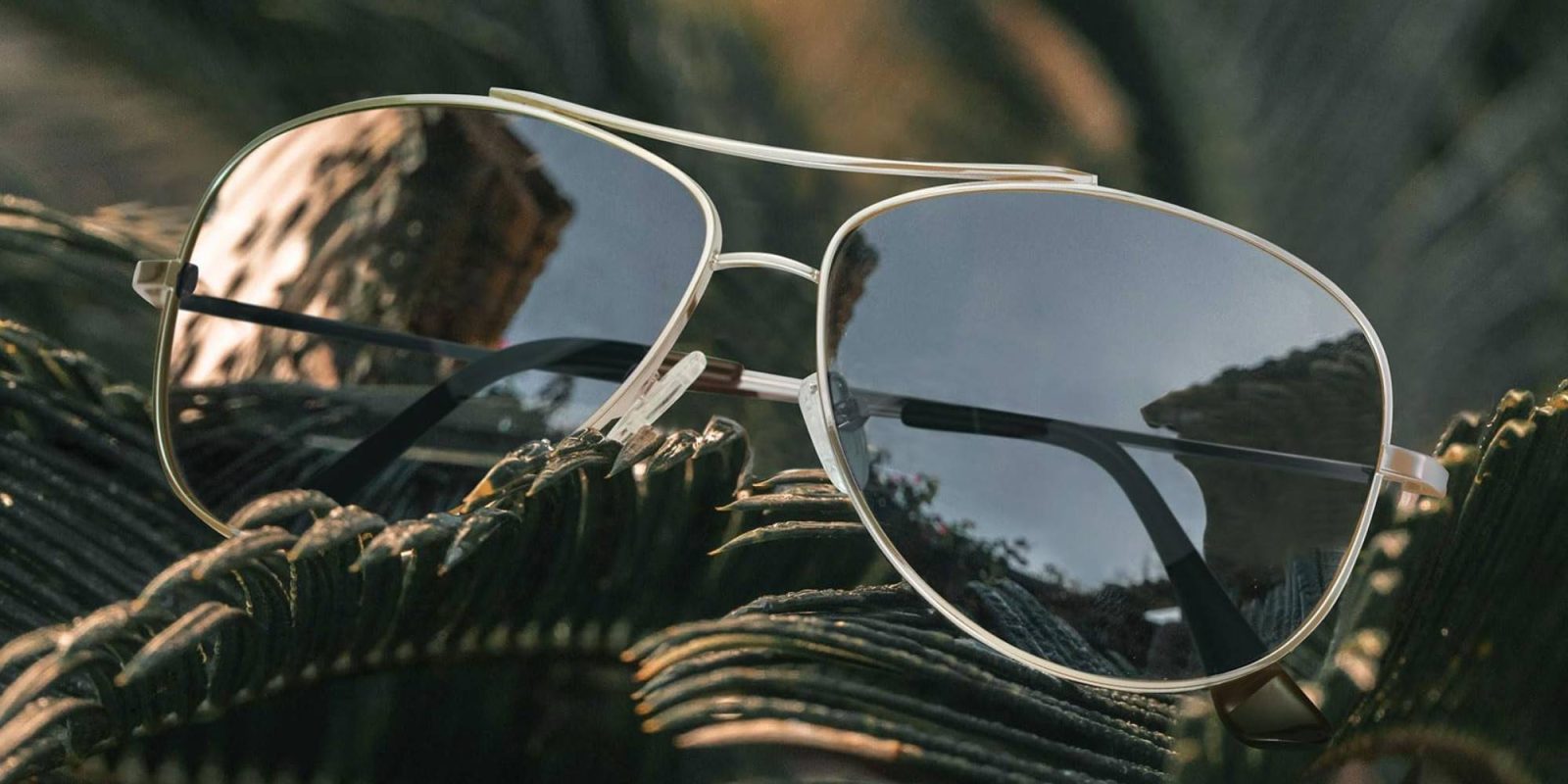 A pair of sunglasses on a table