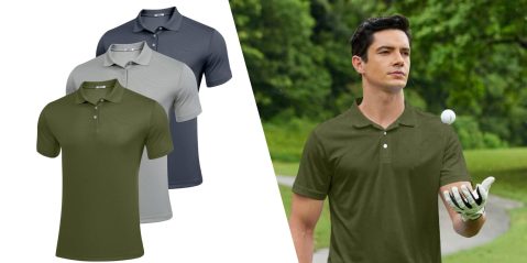 A man wearing polo shirts