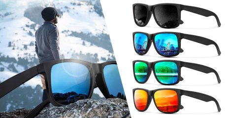 A collage of different sunglasses