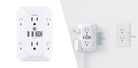 A close up of a wall outlet