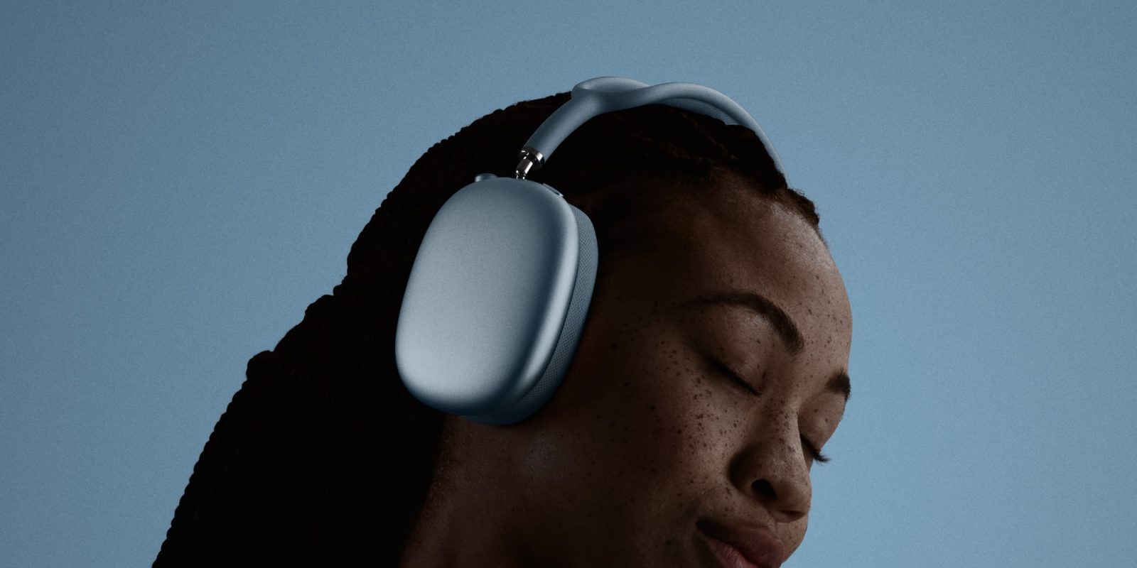 A woman wearing headphones