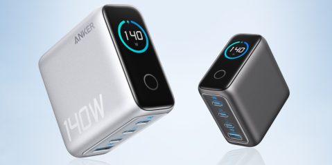 Image showing a render of Anker's 140W 4-port USB-C charger.