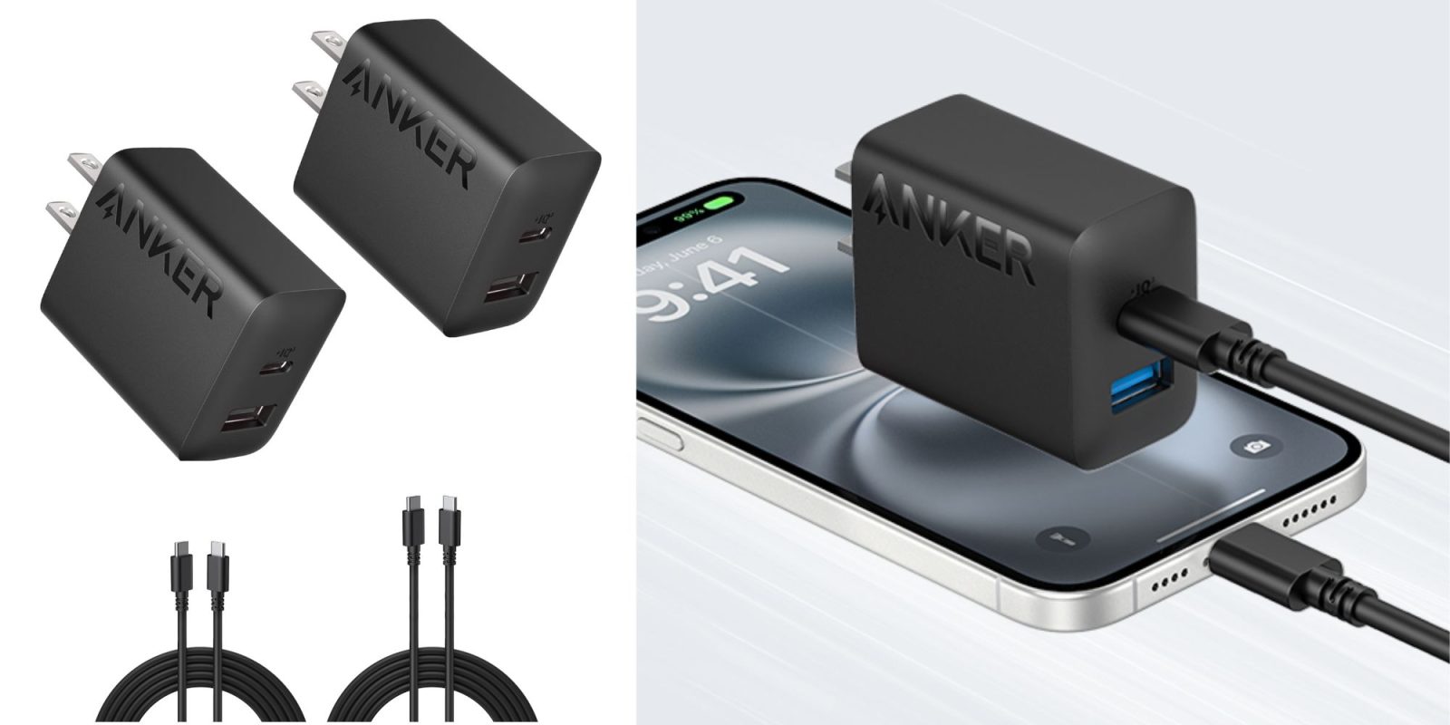 Image showing renders of Anker's 20W 2-packn USB-C charger.
