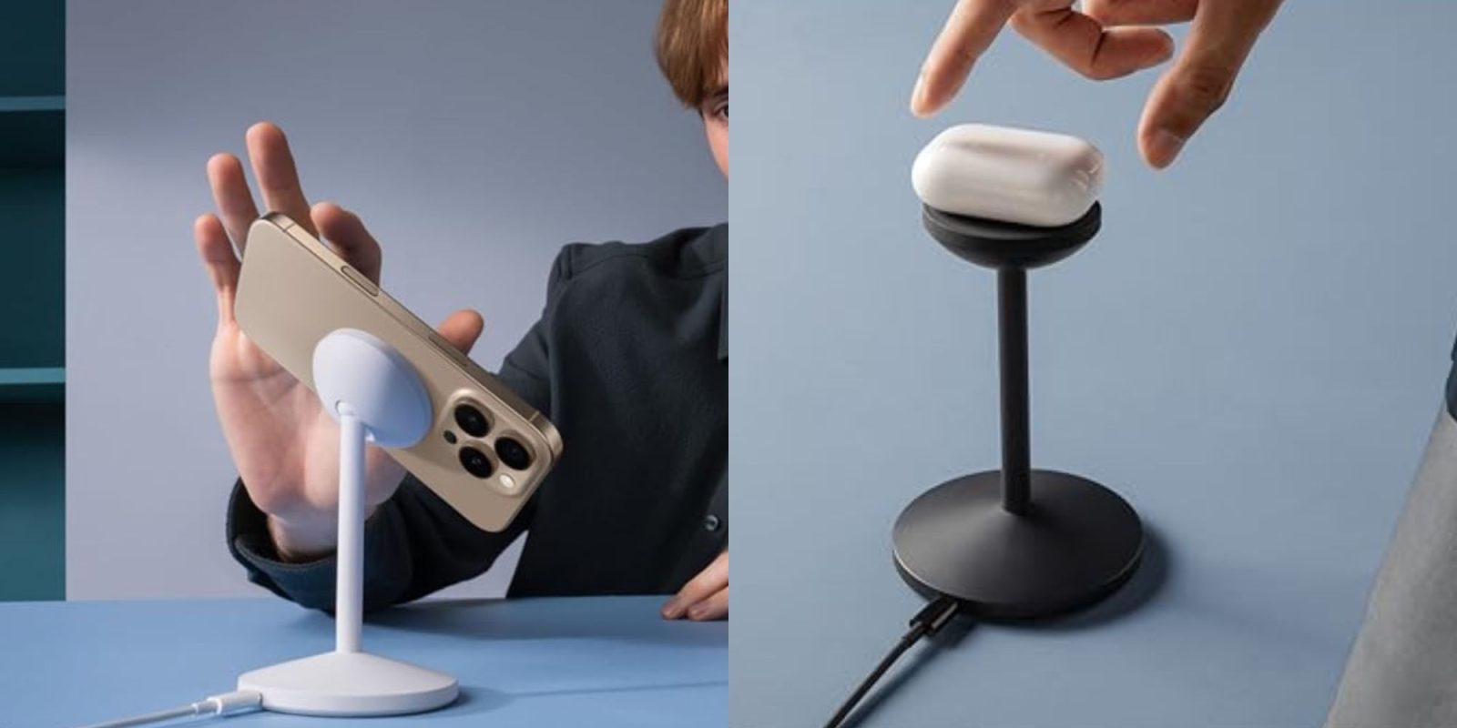 Image showing renders of Anker's MagGo Qi2 charging stand.