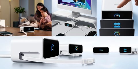 A collage of a computer and a monitor