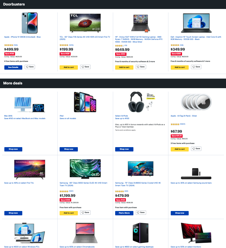 A screenshot of a computer shop