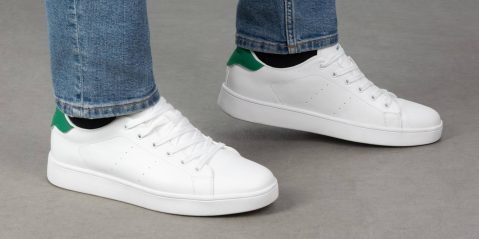 A pair of white shoes