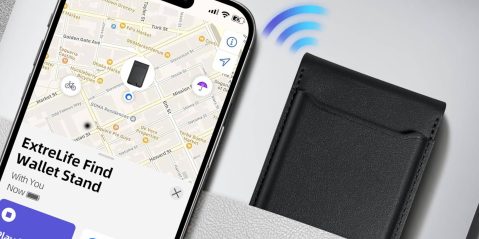 A phone with a map on the screen