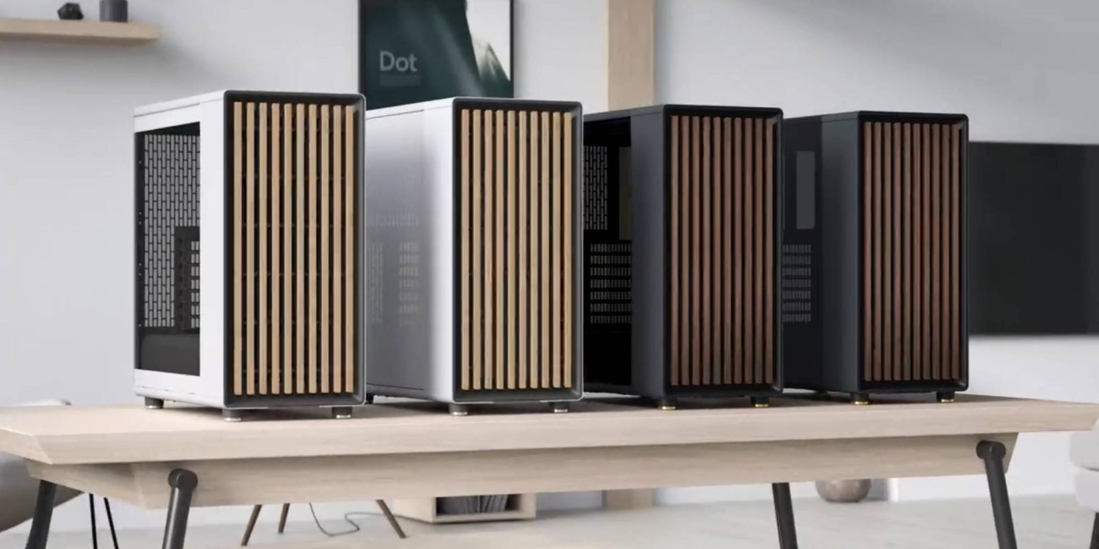 Image showing a group of Fractal Design North PC cases.