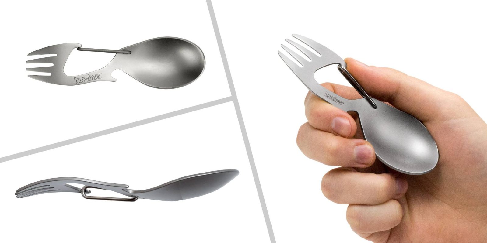 A hand holding a spoon and a fork