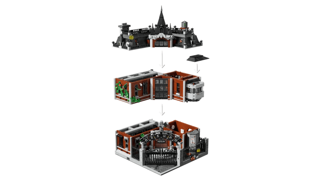 A building blocks with a black background