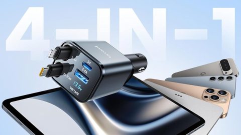 A black charger with a couple of plugs