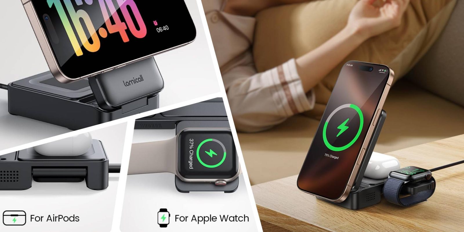 A collage of a smart watch