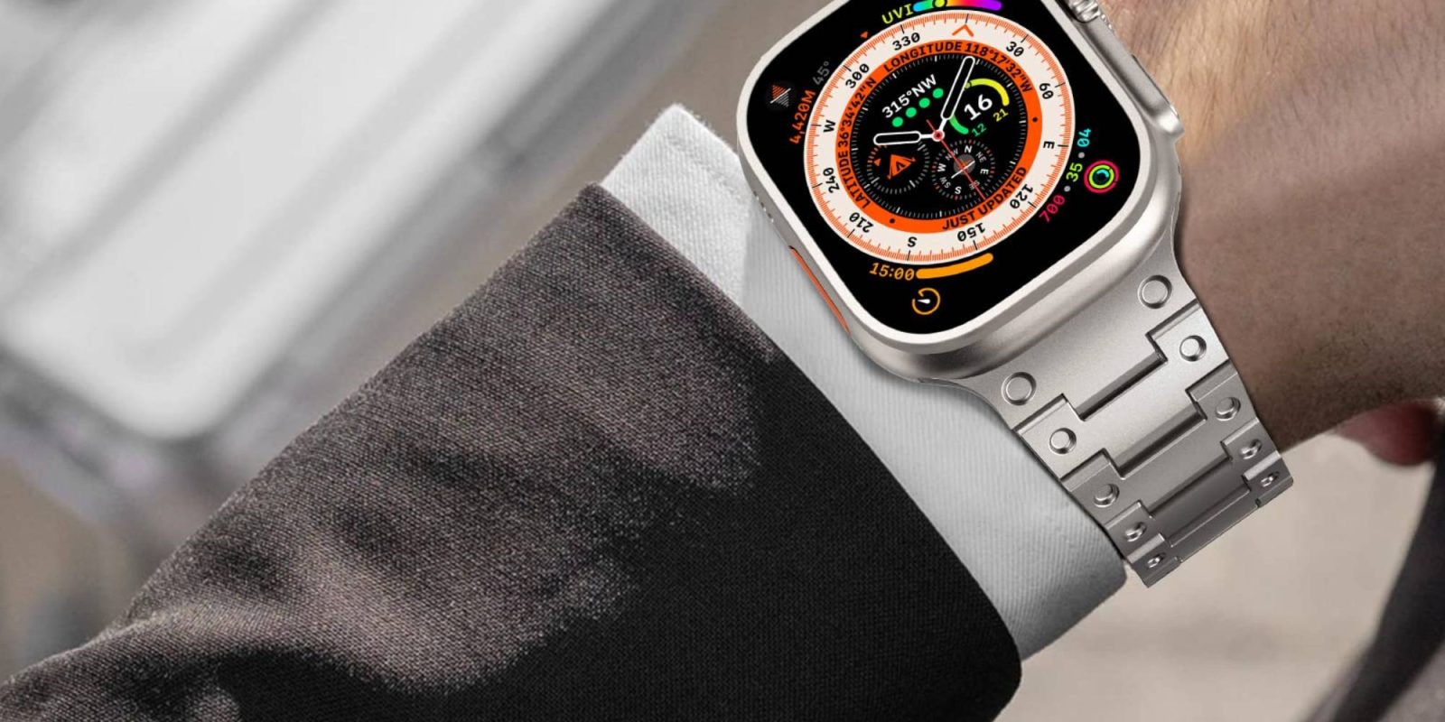A smart watch on a wrist