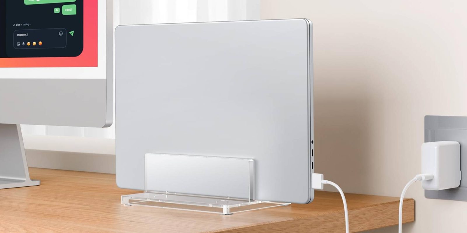 A laptop with a cable plugged into it