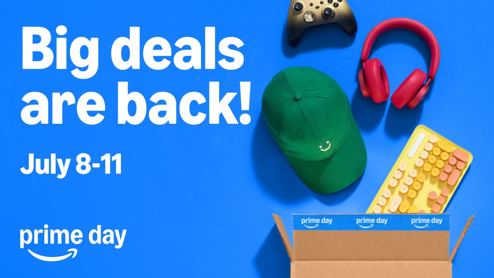 A green hat and headphones next to a box and a controller