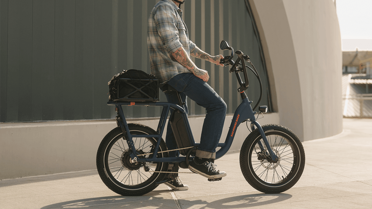 A man riding a bicycle