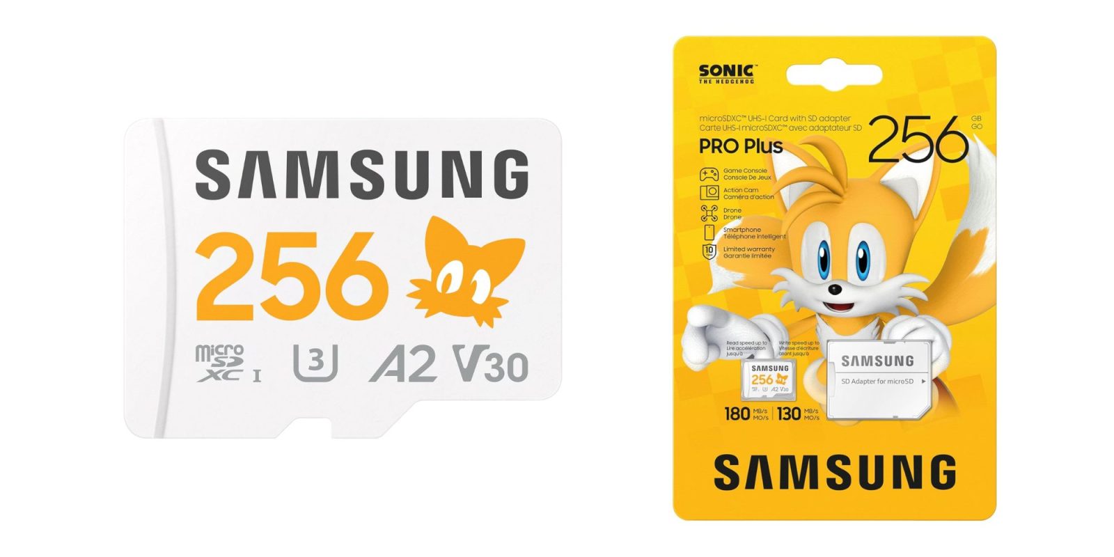 Image showing renders of Samsung's 256GB Sonic the Hedgehog microSD card.