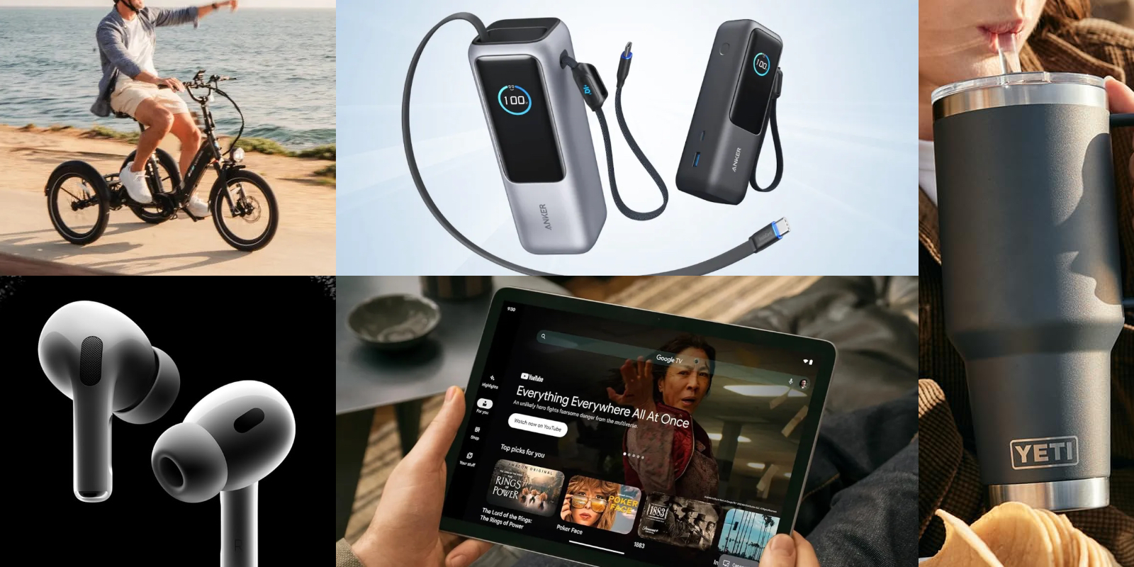 A collage of a device