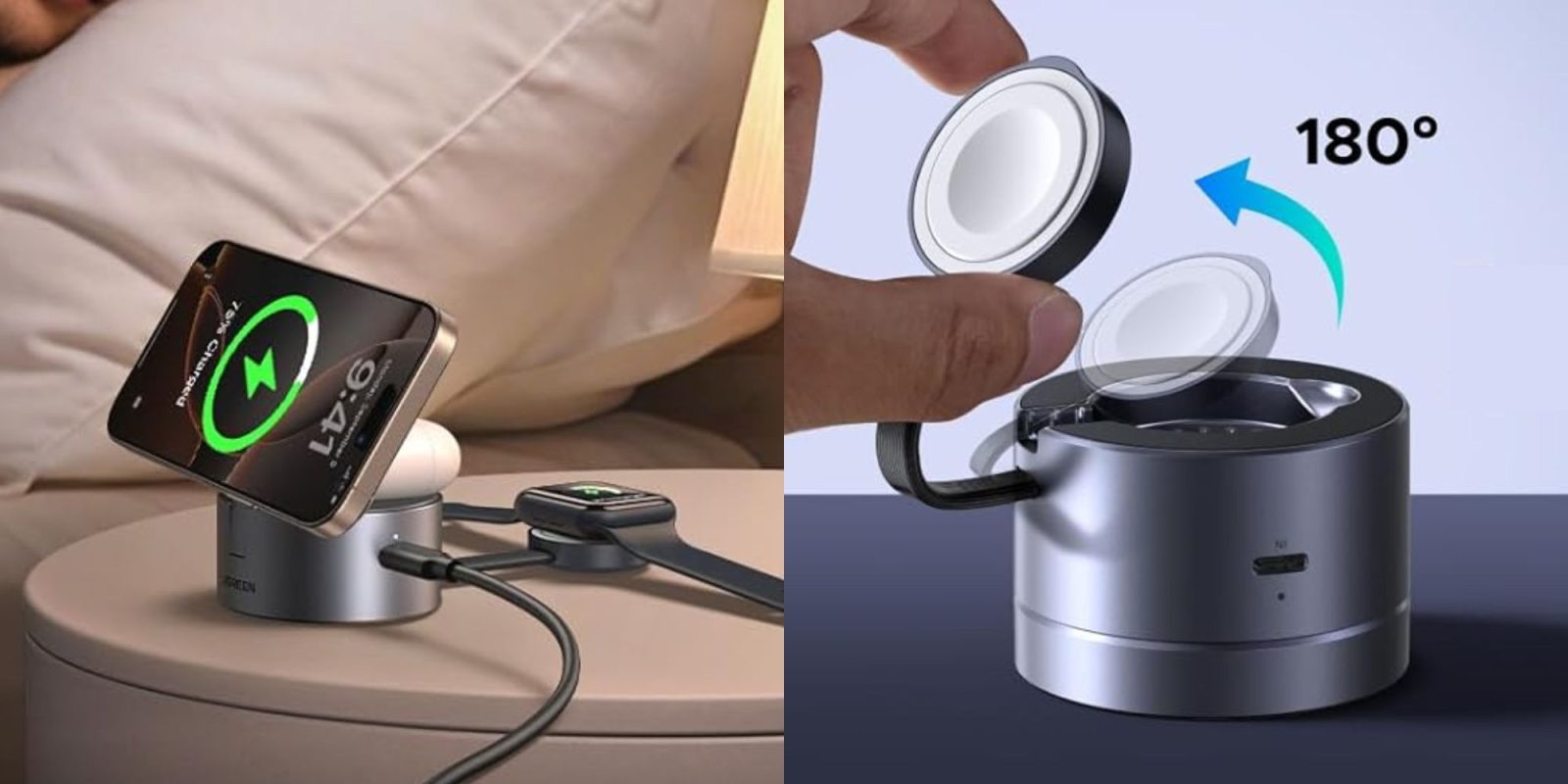 Image showing renders of UGREEN's Qi2-certified 3-in-1 MagSafe charger.