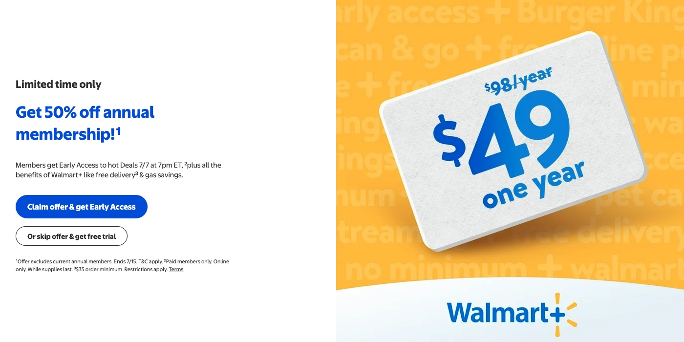 Walmart+ memberships