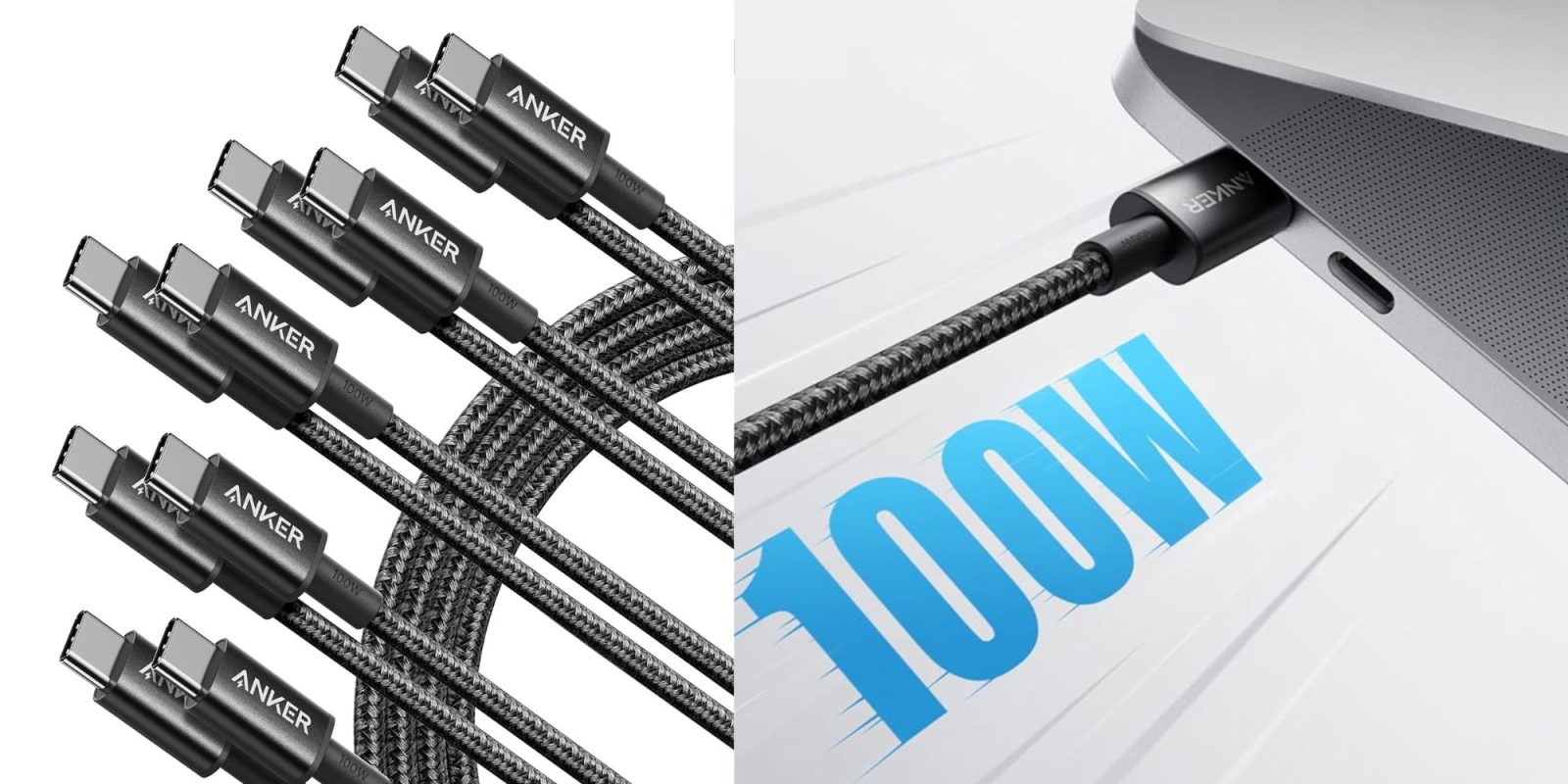 Image showing renders of Anker's 5-pack USB-C cables.