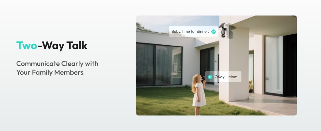 A girl standing in front of a house