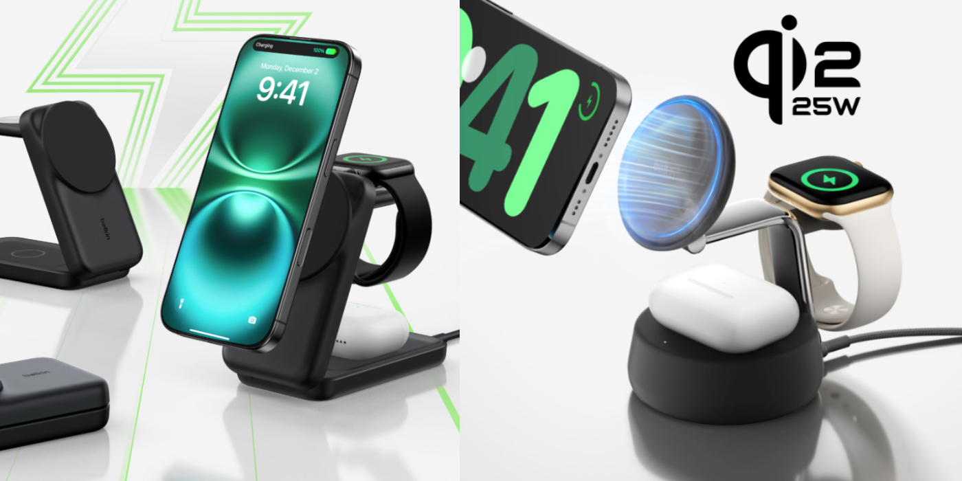 Belkin 25W Qi2.2 wireless charging stands iPhone 17