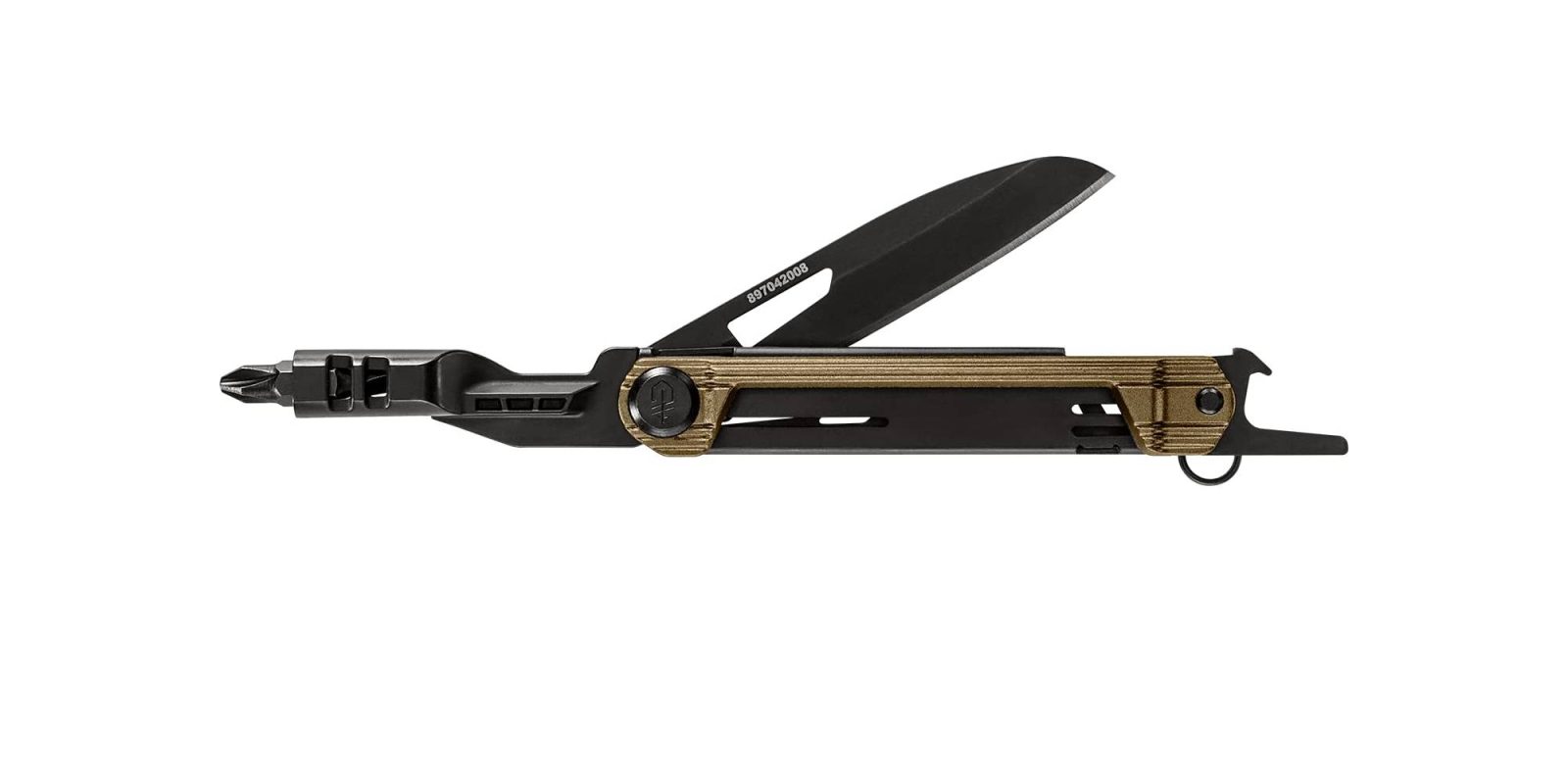 A black and gold pocket knife