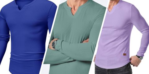 A collage of a man with his arms crossed