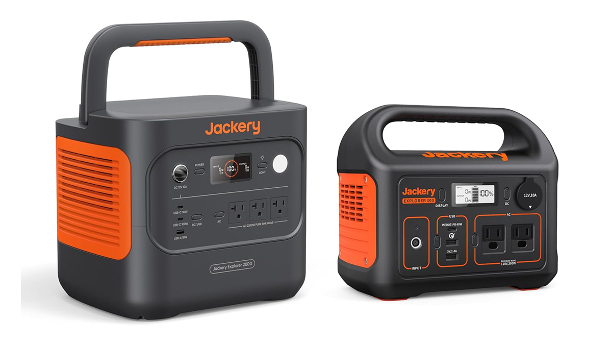 A black and orange portable power generator