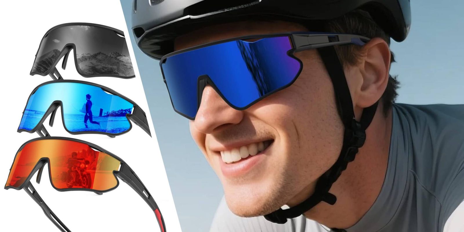 A man wearing a helmet and sunglasses