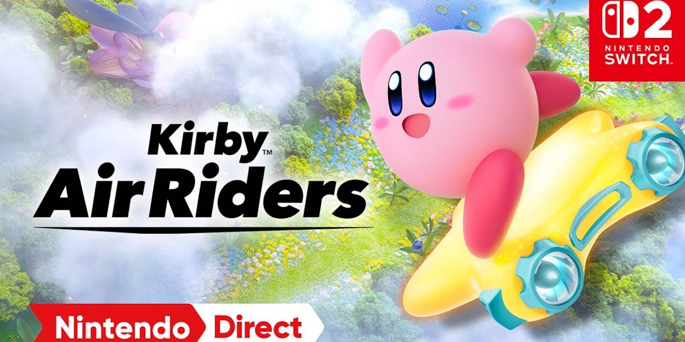 A video game poster with a pink cartoon character