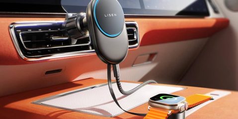 A wireless charger attached to a smart watch