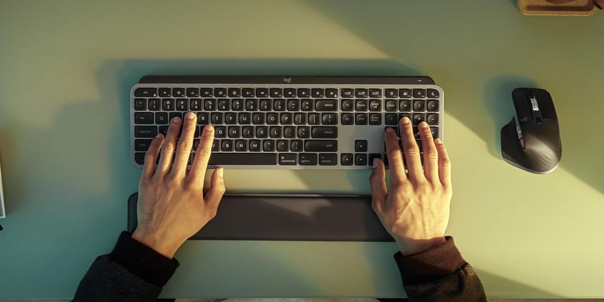 A person's hands on a keyboard.
